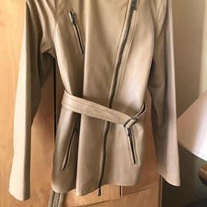 NWT Coach Belted Leather Jacket  X-large